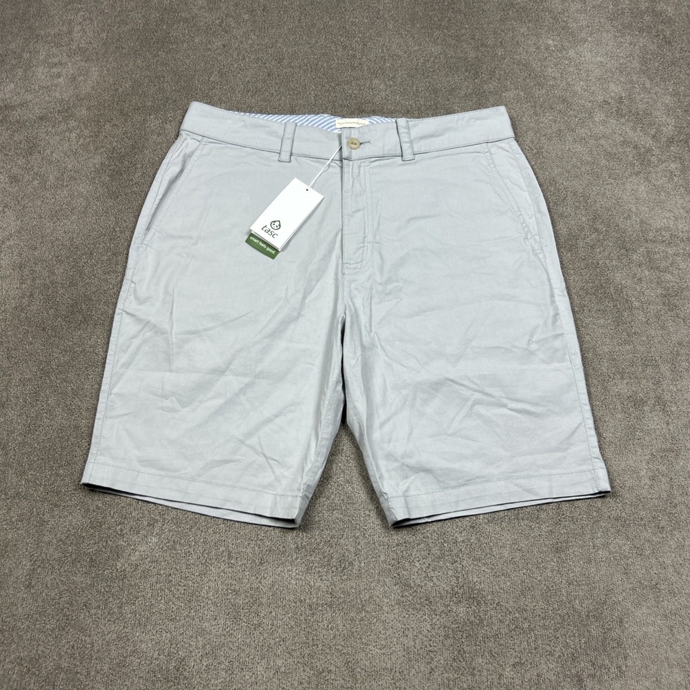 NEW tasc performance Shorts Mens 33 x 9 Gray Stretch Chino Bamboo Blend Summer